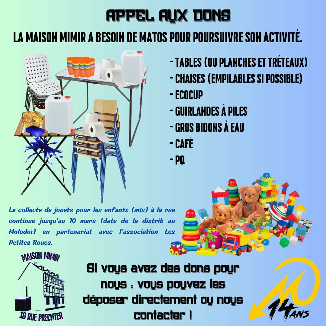 MIMIR A BESOIN DE VOUS : APPEL A DONS : Image à la une
