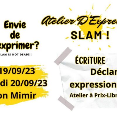 19 & 20 SEPTEMBRE 2023 : Atelier D&rsquo;expression Slam : image à la une