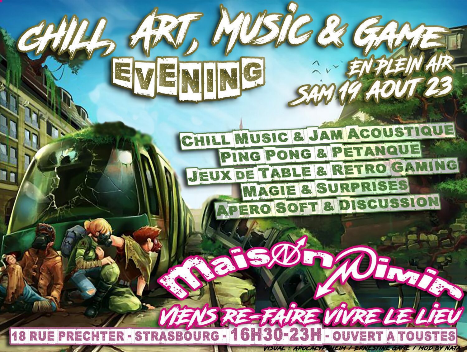 Chill, Art, Music & Game « Evening » : Appel aux artistes + Jeux, Jam, Mix, Ping Pong, Pétanque… : Image à la une