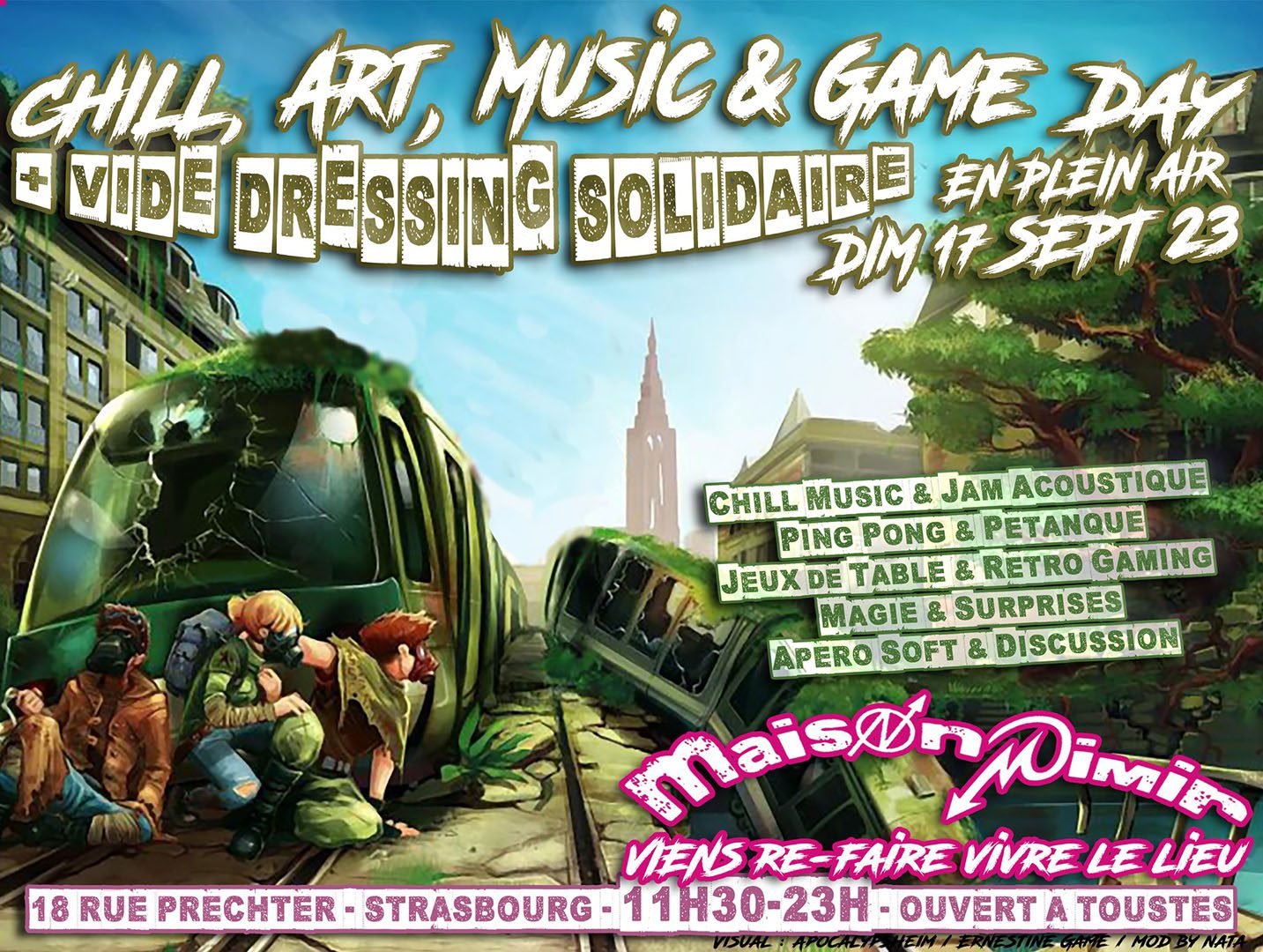 Chill, Art, Music & Game « Day  » : Vide dressing solidaire + Jeux, Jam, Mix, Ping Pong, Pétanque… : Image à la une