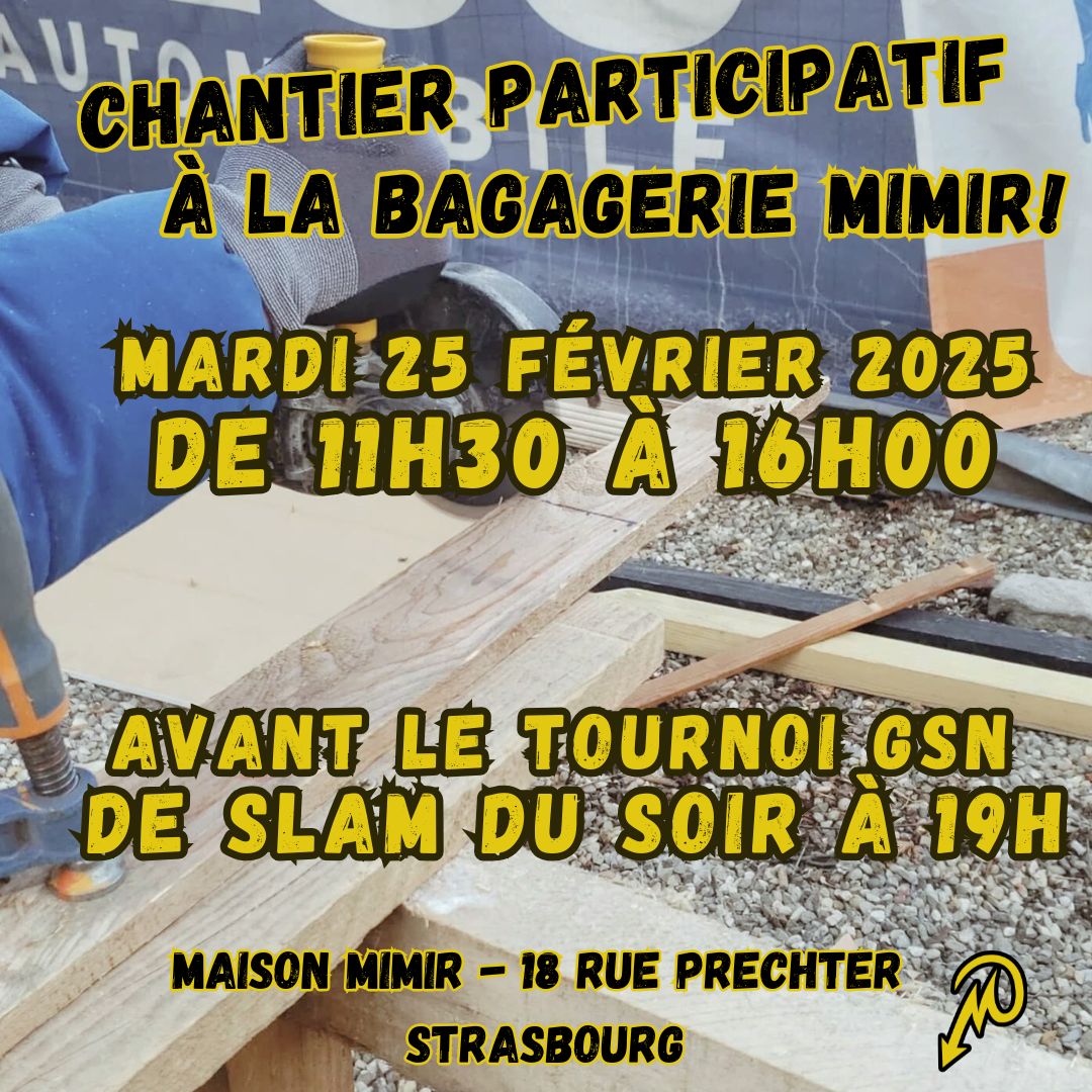 Besoin de toi pour le CHANTIER PARTICIPATIF de la bagagerie !!! : Image à la une