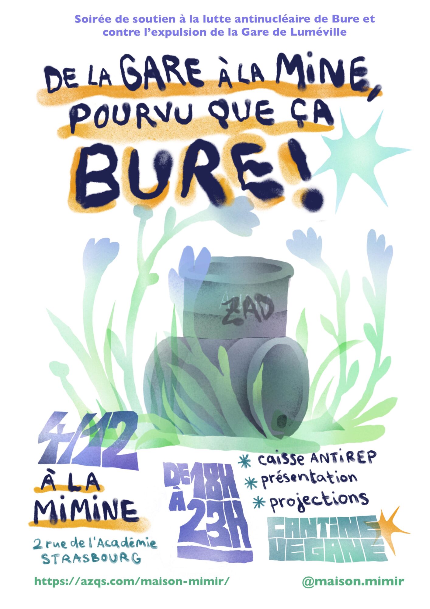 soirée soutien à Bure 4 décembre 2025